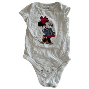 Baby GAP Disney White Minnie Mouse Bodysuit 6-12 Months